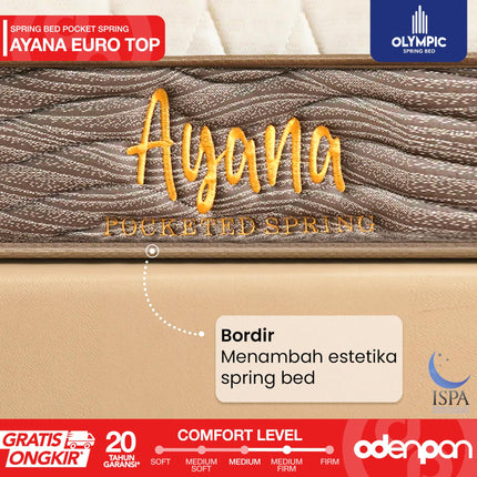 OLYMPIC - AYANA Kasur Independent Pocket Spring Bed Mattress Euro Top
