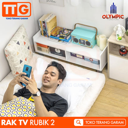 OLYMPIC - RTV RUBIK 02 Meja / Rak TV Minimalis 80 cm