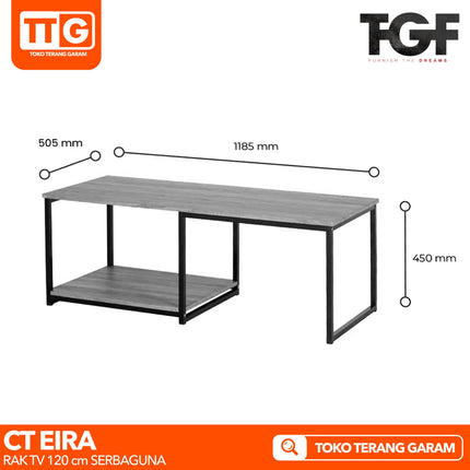 OLYMPIC - CT EIRA Meja / Rak TV Rangka Besi  Coffee Table 120 cm