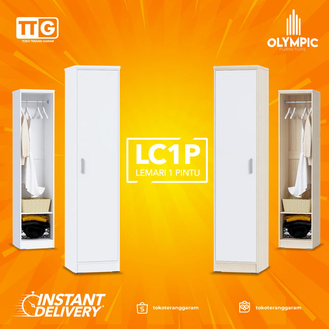 OLYMPIC G-STAR - LC1P Lemari Pakaian / Baju 1 Pintu Dengan Gantungan