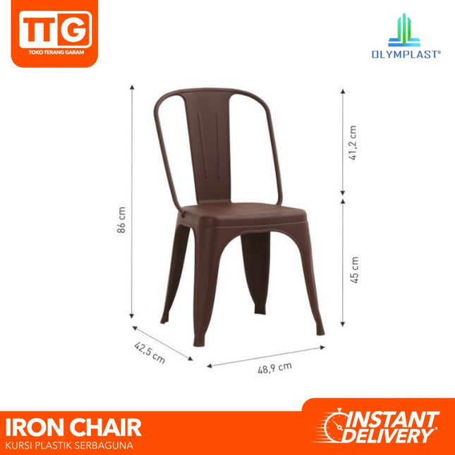 OLYMPLAST - IRON CHAIR Kursi Plastik Sandaran Tumpuk Cafe