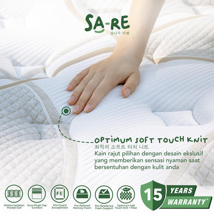 PROCELLA - SET SOLITUDE Kasur Pocket Spring Bed Memory Foam Plush Top