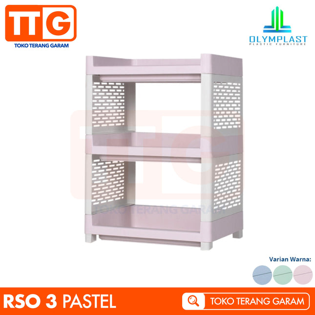 OLYMPLAST - RSO 03 Rak Plastik Serbaguna Dapur Toilet 3 Susun
