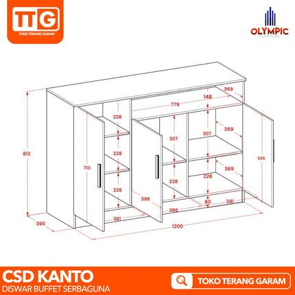 OLYMPIC - CSD KANTO Diswar Bufet Kabinet Rak