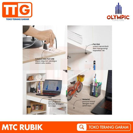 OLYMPIC - MTC RUBIK Meja Kantor / Belajar / Tulis Dengan Rak