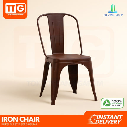 OLYMPLAST - IRON CHAIR Kursi Plastik Sandaran Tumpuk Cafe