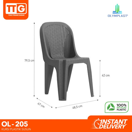 OLYMPLAST - OL 205  Kursi Plastik Susun Motif Rattan