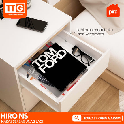 PIRA OX - HIRO NS Nakas Bedside Table Dengan 2 Laci