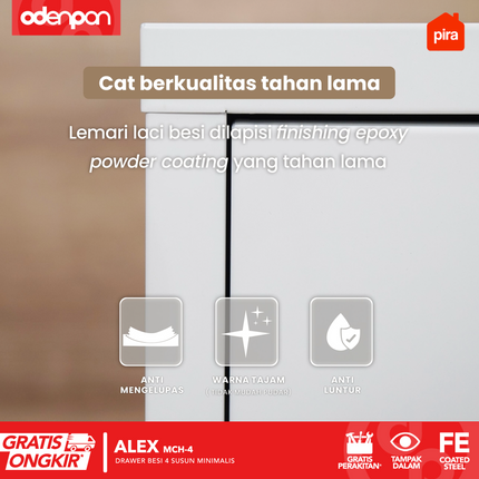 PIRA - ALEX MCH Drawer Cabinet Besi Dengan 4 Laci Susun