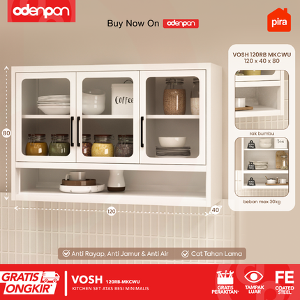 PIRA - VOSH MKCWU Kitchen Set Atas Besi Minimalis Dengan Kaca