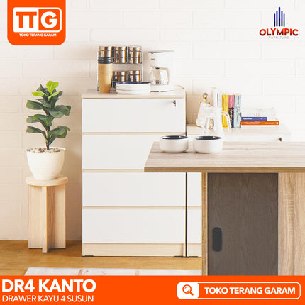 OLYMPIC - DR4 KANTO Drawer Kabinet Laci Kayu 4 Susun