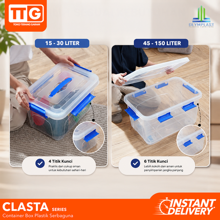 OLYMPLAST - CLASTA Box Container Serbaguna Plastic Bening