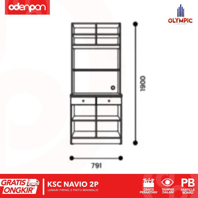 OLYMPIC - KSC NAVIO 2P Lemari Sayur / Rak Piring 2 Pintu