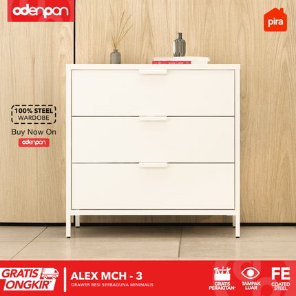 PIRA - ALEX MCH Drawer Cabinet Besi Dengan 3 Laci Susun
