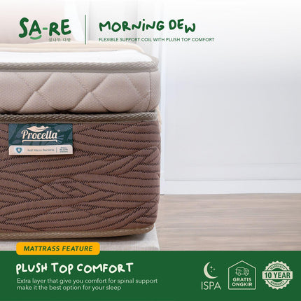 PROCELLA - SET MORNING DEW Kasur Spring Bed Plush Top Comfort