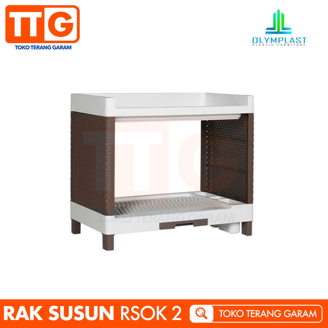 OLYMPLAST - RSOK 02 Rak Piring Plastik Serbaguna Dapur 2 Susun