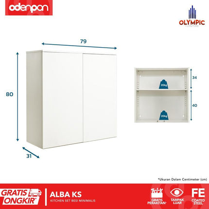 OLYMSTEEL - OKD ALBA Kitchen Set Atas & Bawah / Rak Gantung Dapur
