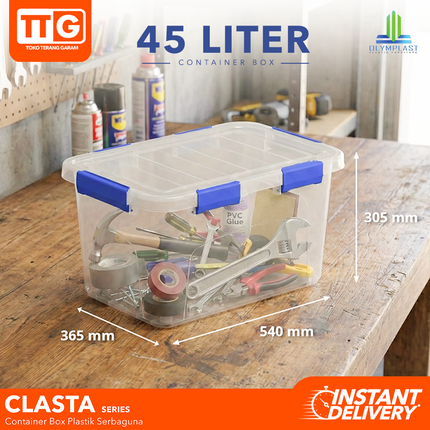 OLYMPLAST - CLASTA Box Container Serbaguna Plastic Bening