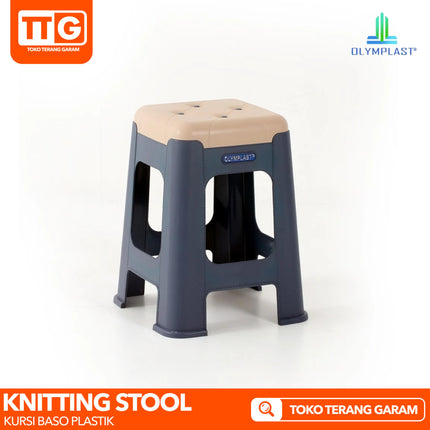 OLYMPLAST - KNITTING STOOL Kursi Baso Plastik Motif Jahitan