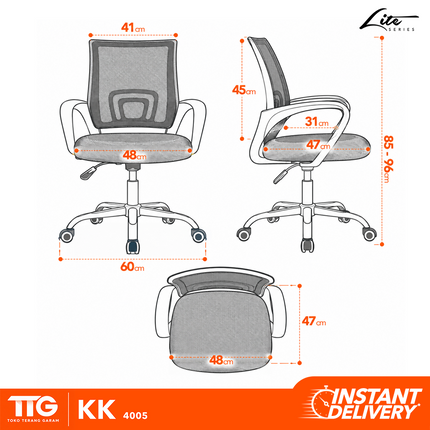 TGF - KK 4005 Kursi Jaring Kantor Hidrolik