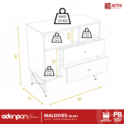 ACTIV AVANTI - MALDIVES SB80 J Rak Minimalis Modern Serbaguna