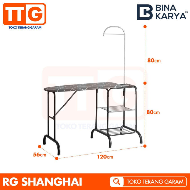 BINA KARYA - SHANGHAI Meja Setrika / Rak Gosok Dengan Gantungan