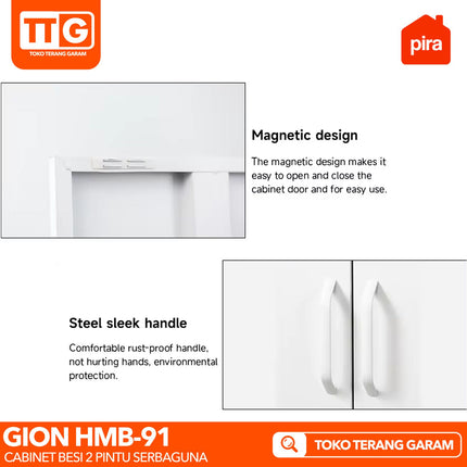 PIRA - GION HMB 91 Drawer / Cabinet / Diswar / Laci Besi 2 Pintu