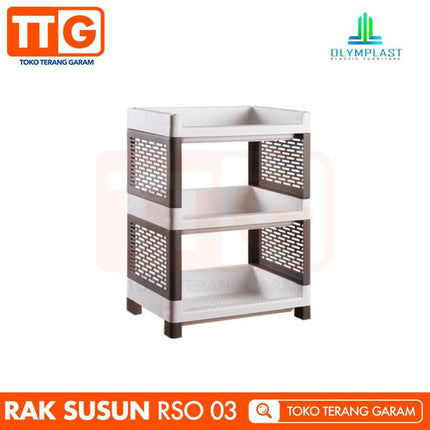 OLYMPLAST - RSO 03 Rak Plastik Serbaguna Dapur Toilet 3 Susun