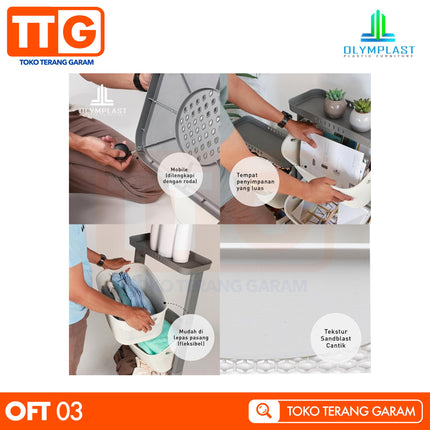 OLYMPLAST - OFT 03 Rak Trolley Plastik Keranjang Laundry Flexible