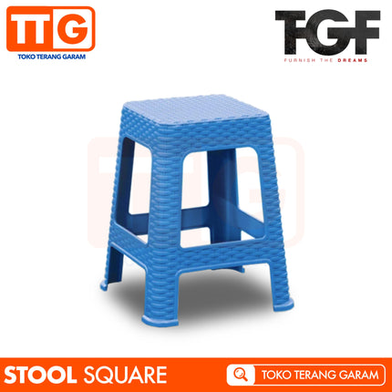 TGF - SQUARE STOOL Kursi Bangku Chair Bakso Dingklik Rattan Rotan