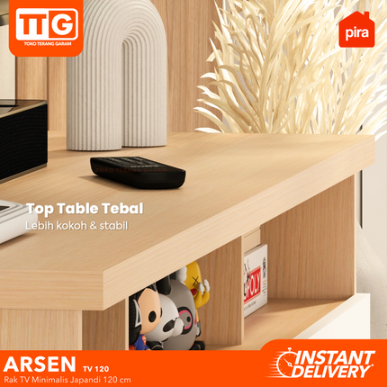 PIRA - ARSEN TV 120 Meja / Rak TV Dengan 2 Laci & Kaki 120 cm