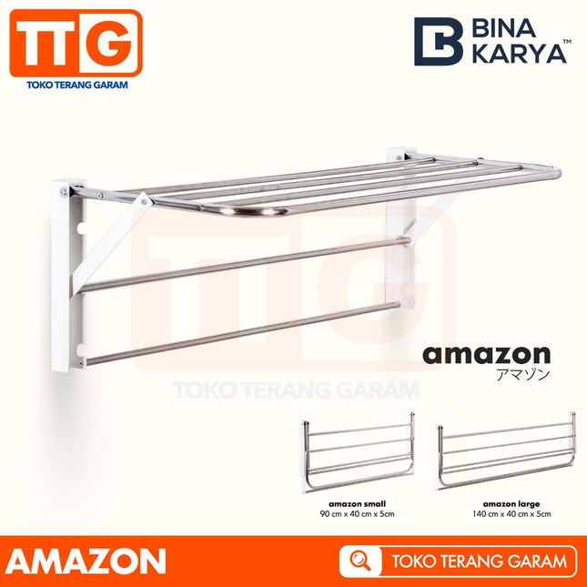 BINA KARYA - AMAZON Jemuran Dinding Lipat 6 Palang