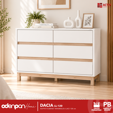 ACTIV CREATIV - DACIA LL 120 Lemari Laci Cabinet Drawer Bufet Minimalis 120 cm