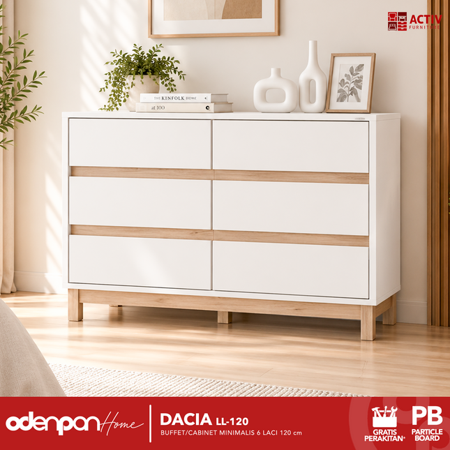 ACTIV CREATIV - DACIA LL 120 Lemari Laci Cabinet Drawer Bufet Minimalis 120 cm