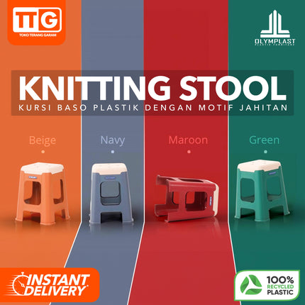 OLYMPLAST - KNITTING STOOL Kursi Baso Plastik Motif Jahitan