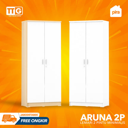 PIRA OX - ARUNA 2P Lemari Pakaian / Baju 2 Pintu Minimalis 2 Gantungan