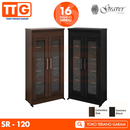 GRAVER - SR 120 Lemari / Rak Sepatu Pintu Kaca 120 cm