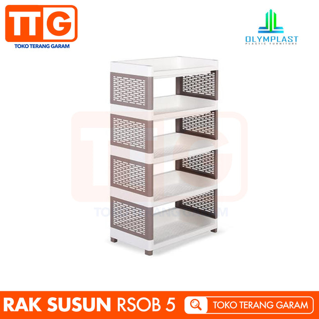 OLYMPLAST - RSOB 05 Rak Plastik Serbaguna Dapur Toilet 5 Susun Jumbo