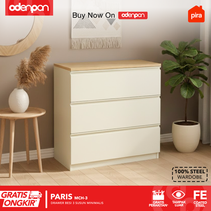 PIRA - PARIS MCH Drawer Cabinet Besi Dengan 3 Laci Susun