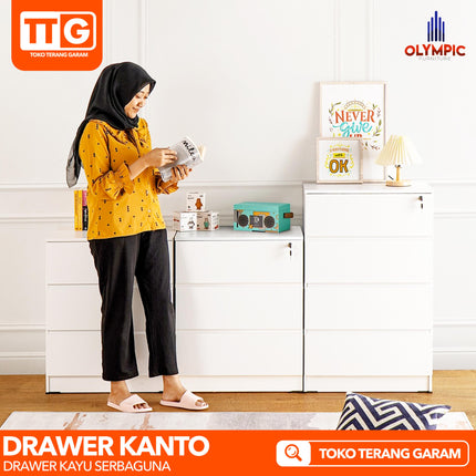 OLYMPIC - DR3 KANTO Drawer Kabinet Laci Kayu 3 Susun