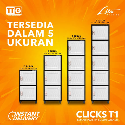 TABITHA - CLICKS T1 Lemari Plastik Locker 2 3 4 5 Susun