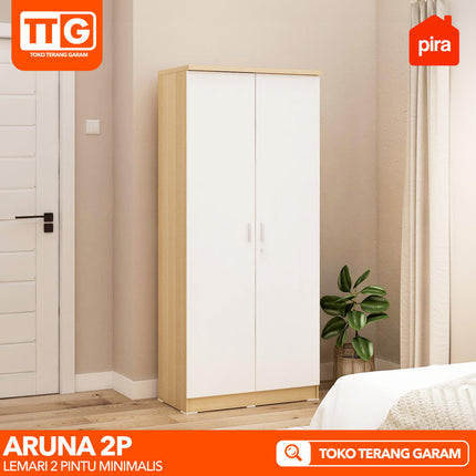 PIRA OX - ARUNA 2P Lemari Pakaian / Baju 2 Pintu Minimalis 2 Gantungan