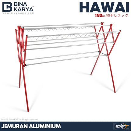 BINA KARYA - HAWAI Jemuran Aluminium 9 Palang Minimalis 180 cm