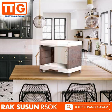 OLYMPLAST - RSOK 02 Rak Piring Plastik Serbaguna Dapur 2 Susun