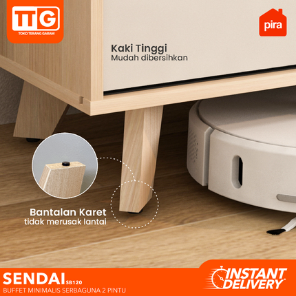 PIRA  - SENDAI SB 120 Lemari Laci Cabinet Drawer Bufet Minimalis 2 Pintu 120 cm