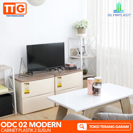OLYMPLAST - ODC 02 MODERN Drawer Cabinet Plastik Laci 2 Susun