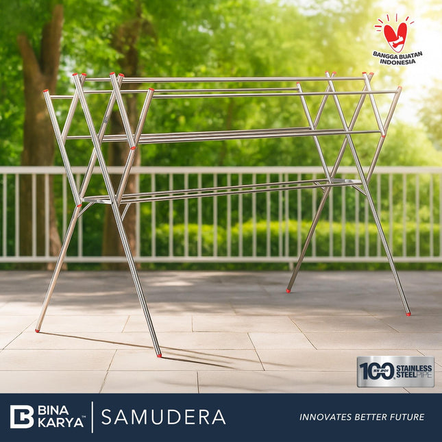 BINA KARYA - SAMUDERA Jemuran Full Stainless Steel 9 Palang 180 cm