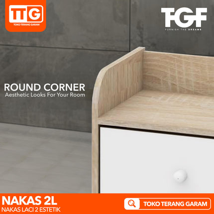 GRAVER - NAKAS 2L Nakas Bedside Table Dengan Laci