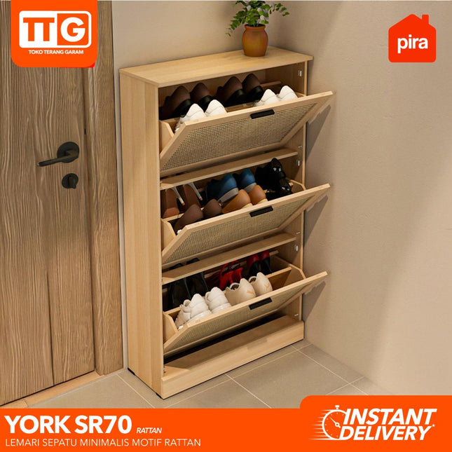 PIRA OX - YORK SR 70RT Rak / Lemari Sepatu 18 Pasang Minimalis Rottan