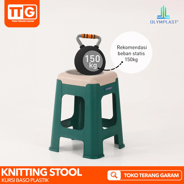OLYMPLAST - KNITTING STOOL Kursi Baso Plastik Motif Jahitan